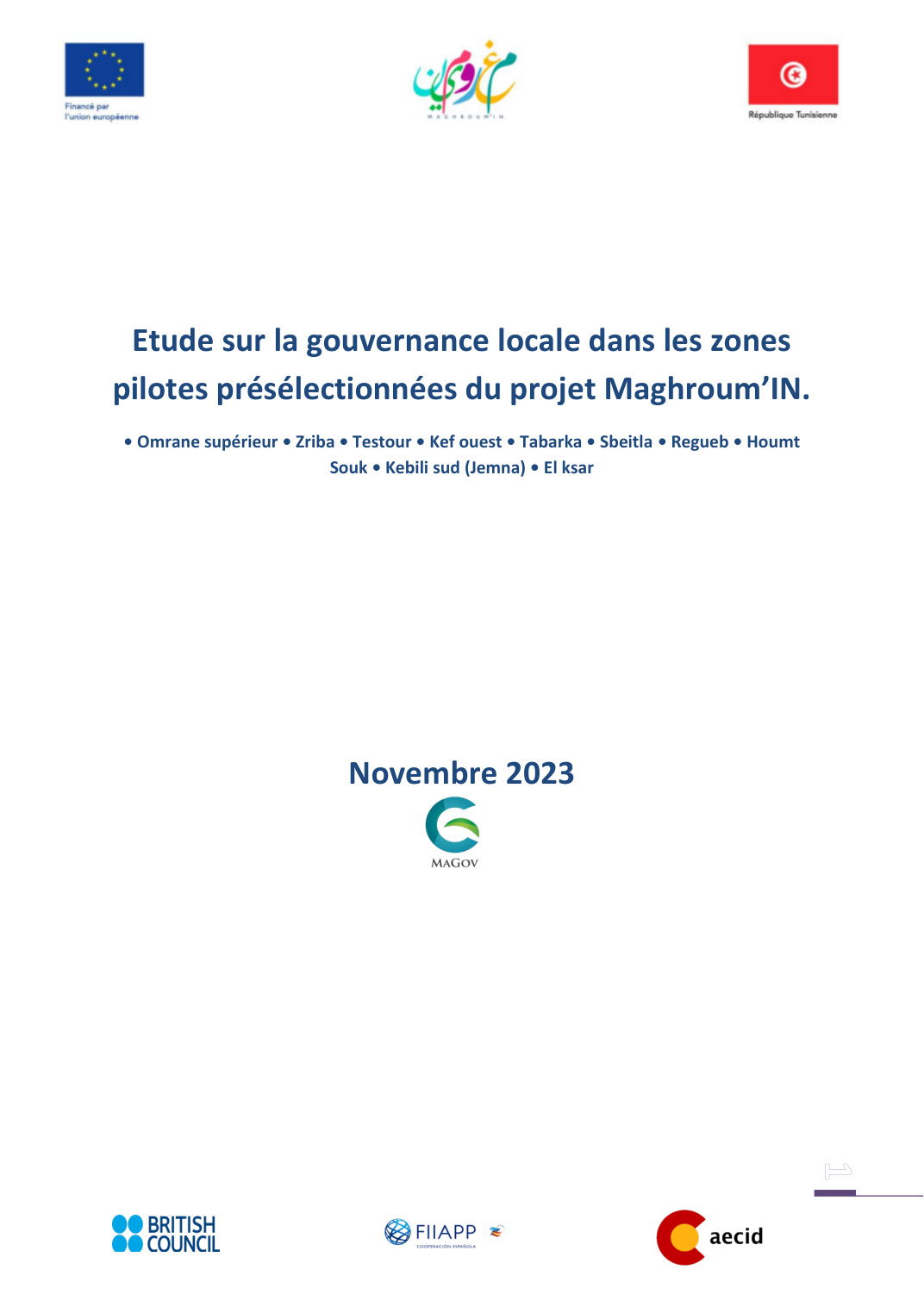 Étude sur la gouvernance locale dans les zones pilotes du projet Maghroum’IN